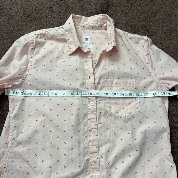 GAP Pink Clip Dot Fitted Boyfriend Shirt - Picture 10 of 10
